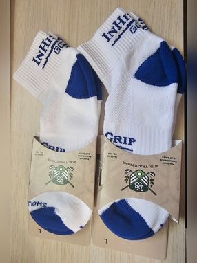 W.B. Traditions Premium Performance Golf Socks  2 Pairs Blue & White Size 10-13